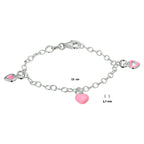 Armband Herz Emaille 13 cm Silber rhodiniert