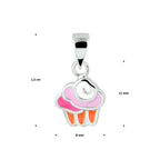 hanger cupcake emaille zilver gerhodineerd