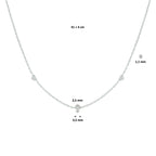 Halskette Herzen 41 + 4 cm Silber rhodiniert