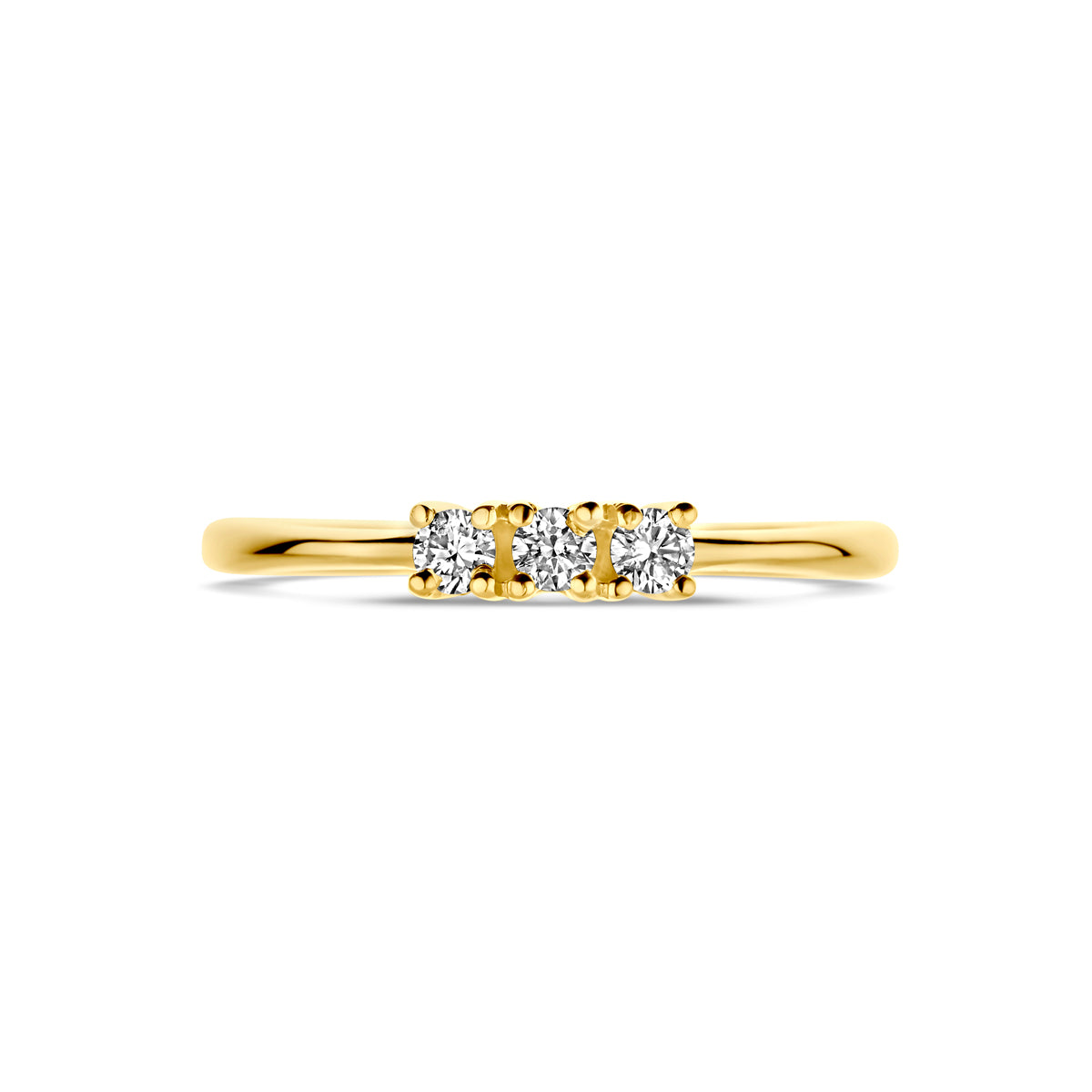 ring diamant 0.12ct h si 18K geelgoud