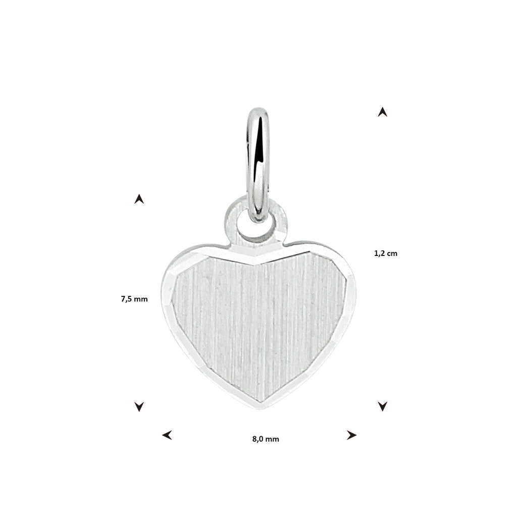 graveerhanger hart gediamanteerd zilver gerhodineerd