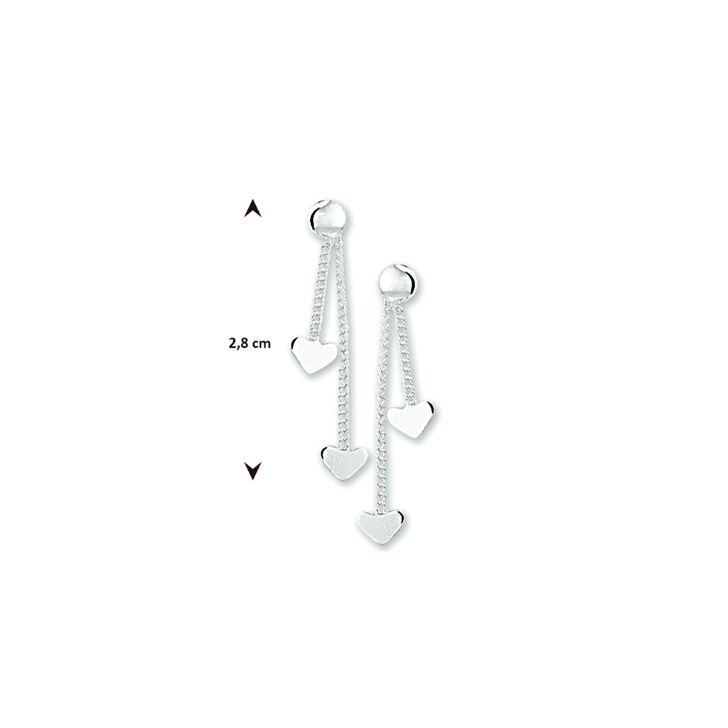 oorhangers hart zilver wit