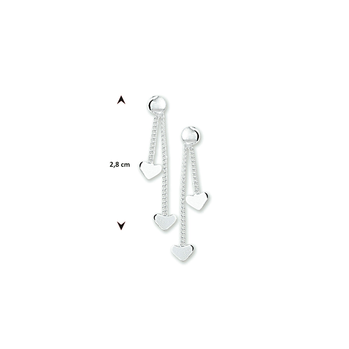 oorhangers hart zilver wit