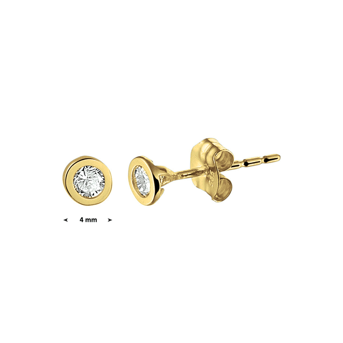 Ohrstecker Zirkonia 14K Gelbgold