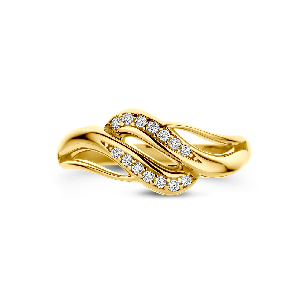ring zirkonia 14K geelgoud