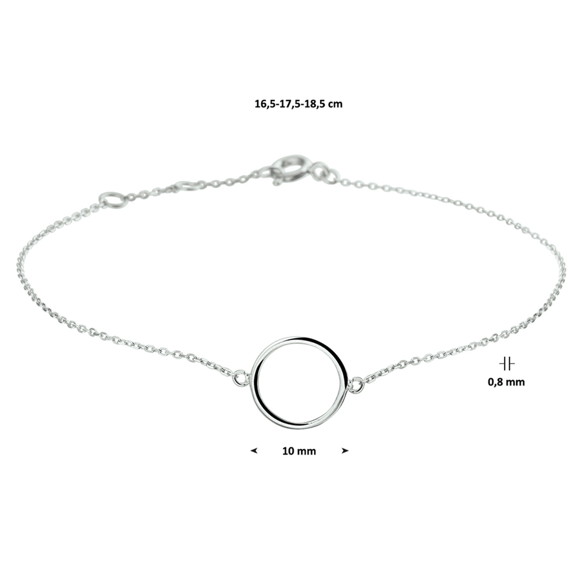 Armband rund 16,5 - 17,5 - 18,5 cm 14K Weißgold