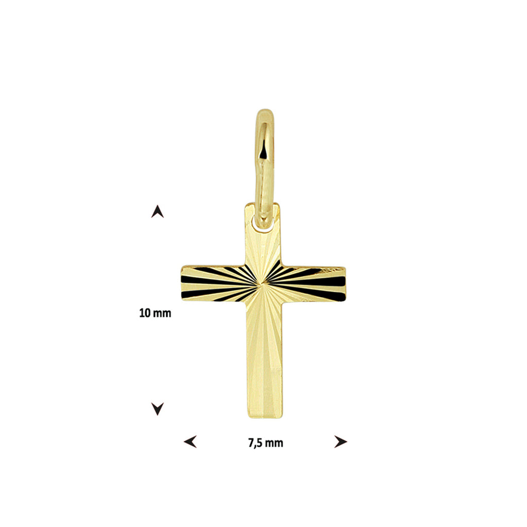 Anhänger Kreuz massiv 14K Gelbgold