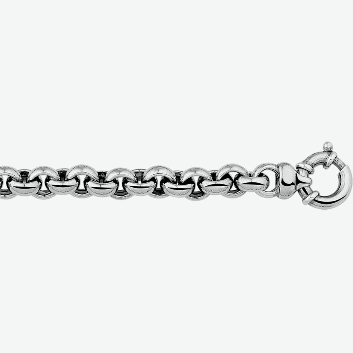 Halskette Oxi Jasseron 10,5 mm mit großem Federverschluss Silber oxidiert