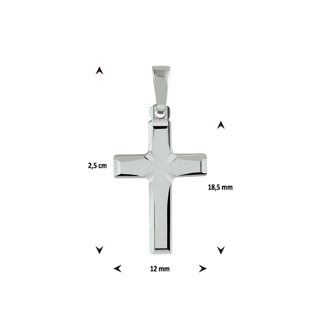 Anhänger Kreuz Silber rhodiniert