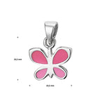 hanger vlinder zilver gerhodineerd