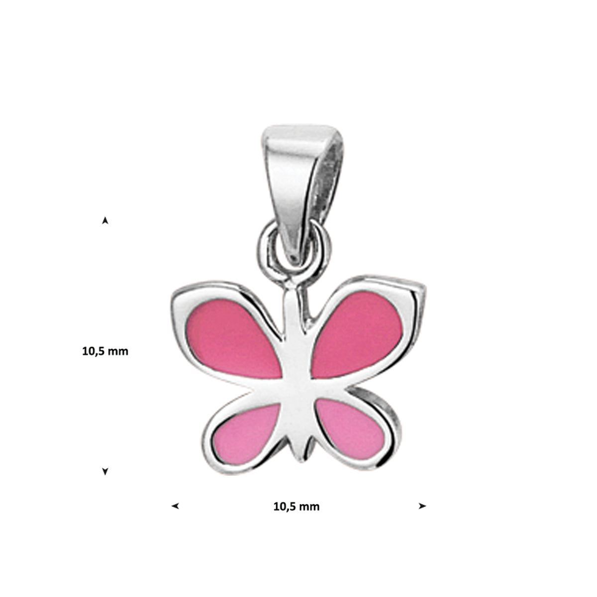 hanger vlinder zilver gerhodineerd