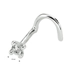 Curl-Nasenstecker aus Zirkonia, Silber rhodiniert