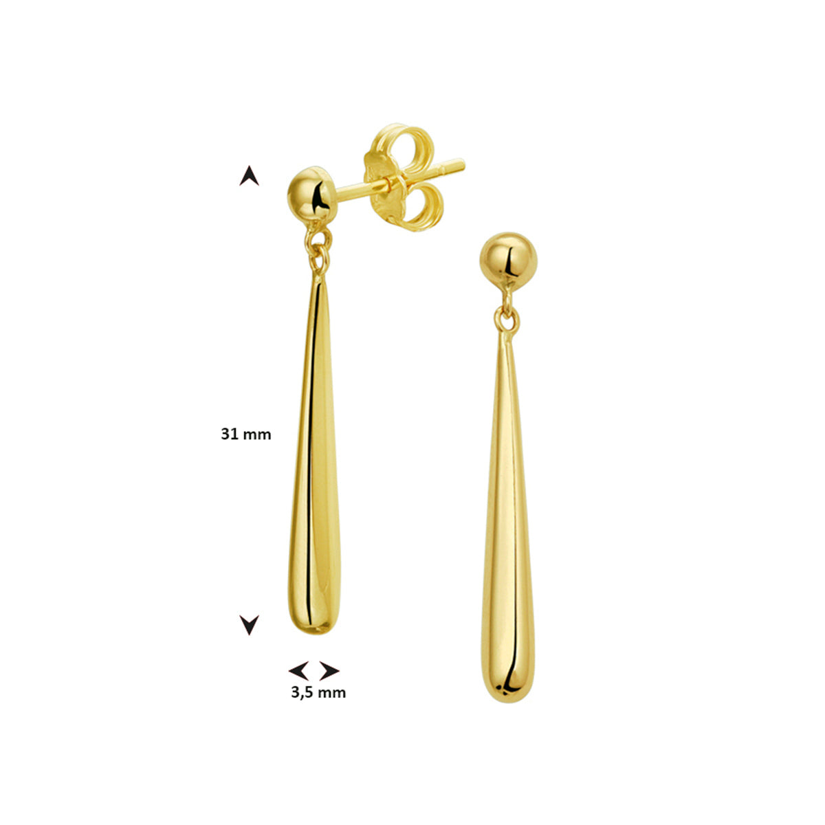 oorhanger druppel 14K geelgoud - druppel/komma/pegel