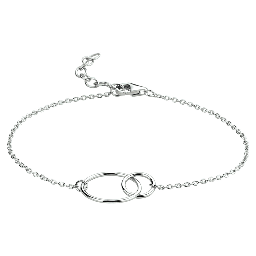 Armband Kreise 1,3 mm 16 + 2,5 cm Silber rhodiniert