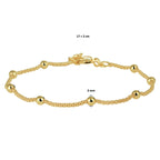 Armband Kugeln 3,0 mm 17 + 2 cm 3 Micron Silber vergoldet (gelb)