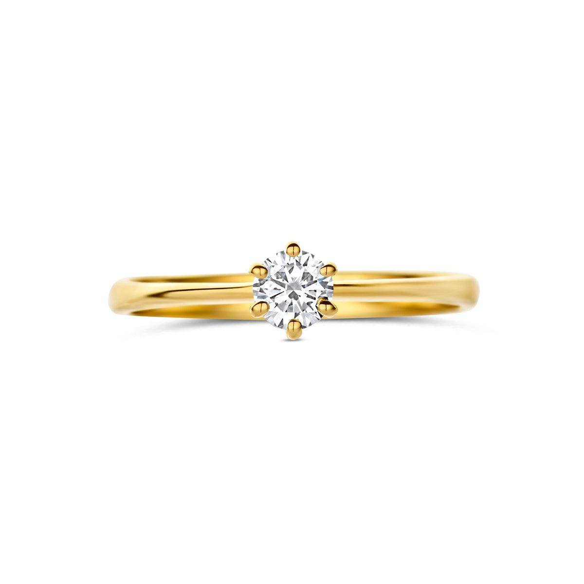 ring lab grown diamant 0.25ct g vs 14K geelgoud