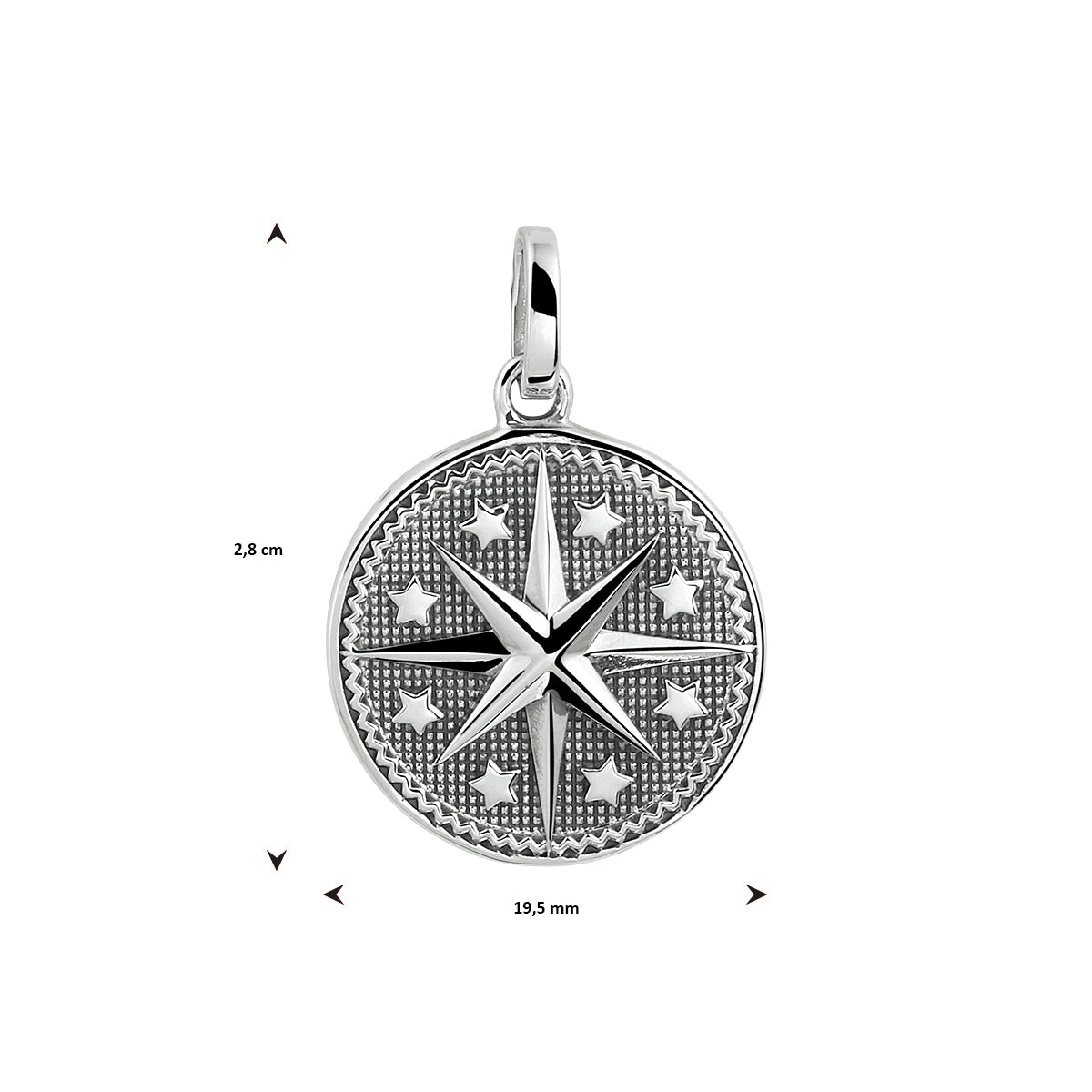 hanger oxi ster zilver geoxideerd