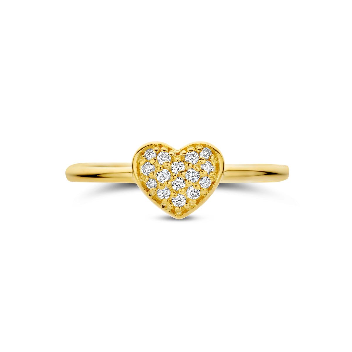 ring hartje diamant 0.10ct h si 14K geelgoud