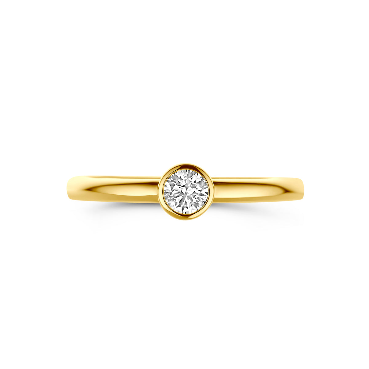 ring zirkonia 14K geelgoud
