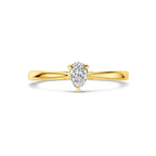 ring lab grown diamant 0.25ct h si 14K geelgoud