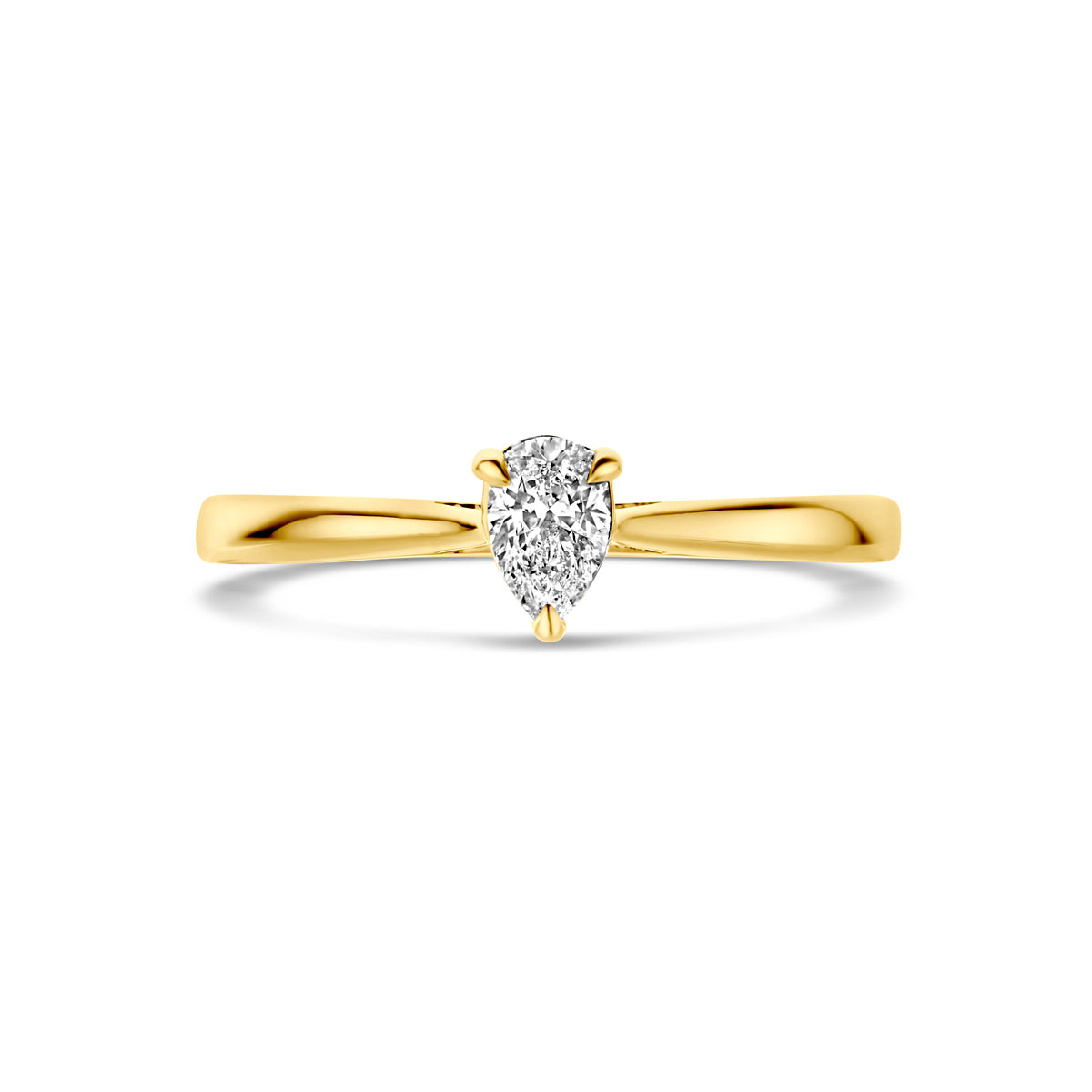 ring lab grown diamant 0.25ct h si 14K geelgoud