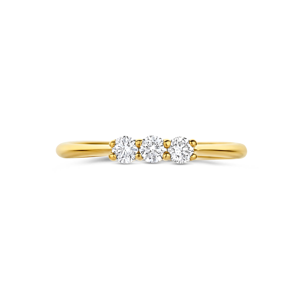 trilogie ring lab grown diamant 0.24ct g vs 14K geelgoud