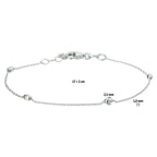 armband bolletjes 1,0 mm 17 + 2 cm zilver gerhodineerd