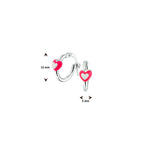 oorringen hart zilver wit