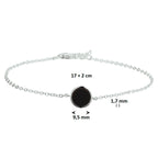 Armband Onyx 17 + 2 cm Silber rhodiniert