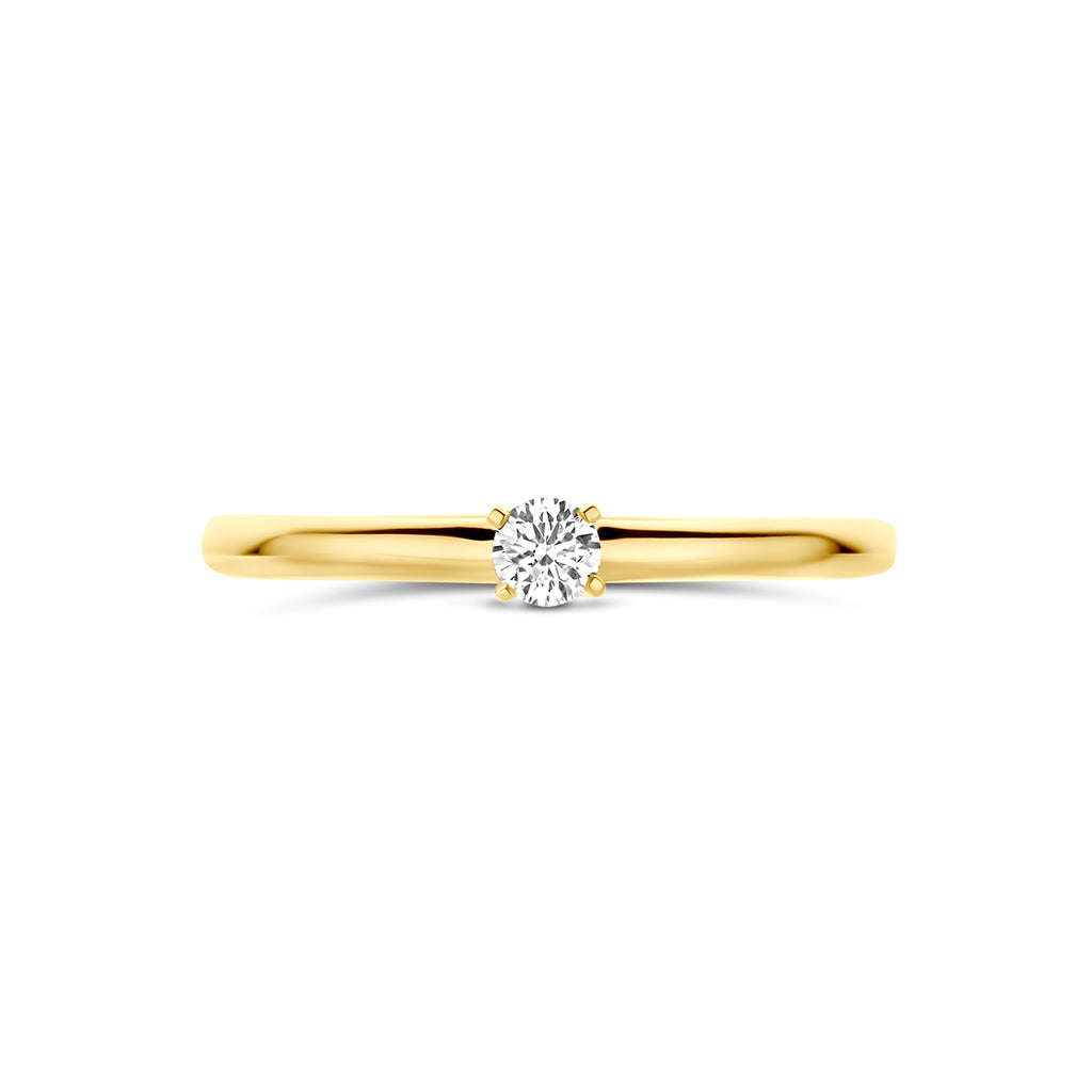 ring lab grown diamant 0.10ct g vs 14K geelgoud
