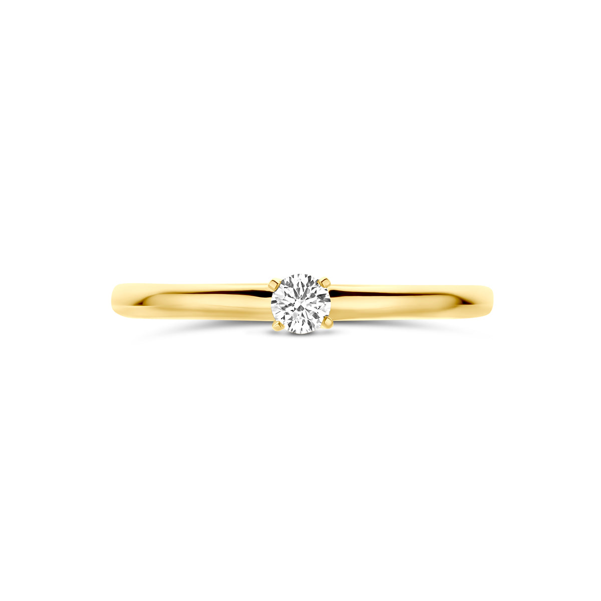 ring lab grown diamant 0.10ct g vs 14K geelgoud