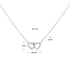 Halskette Herzchen Zirkonia 1,2 mm 40 + 4 cm Silber rhodiniert