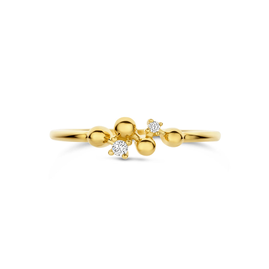 ring diamant 0.03ct h p 14K geelgoud