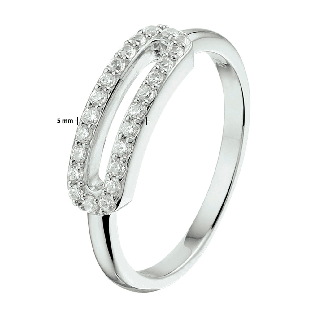 Ring Zirkonia Silber rhodiniert
