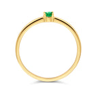 ring met geboortesteen smaragd mei 14K geelgoud