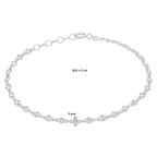 Armband Zirkonia 16,5 + 2 cm Silber rhodiniert
