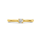 aanzoeksring diamant 0.10ct h si 14K geelgoud