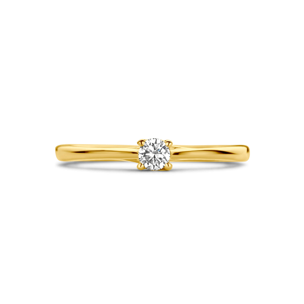 aanzoeksring diamant 0.10ct h si 14K geelgoud