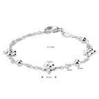 armband bloem 11 - 13 cm zilver gerhodineerd