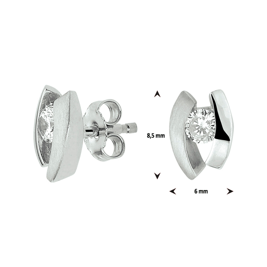 Ohrstecker Zirkonia Silber rhodiniert