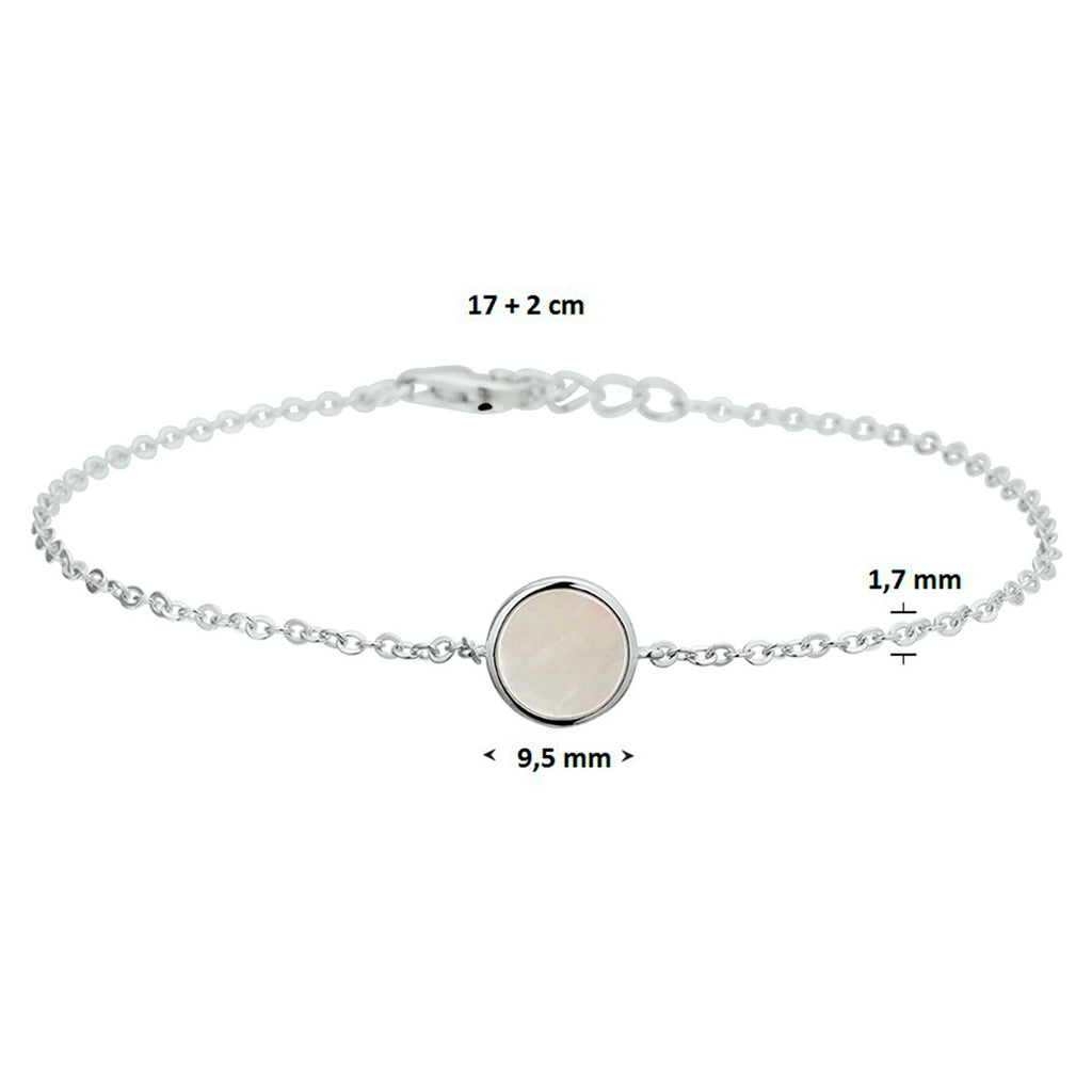 Armband Perlmutt 17 + 2 cm Silber rhodiniert