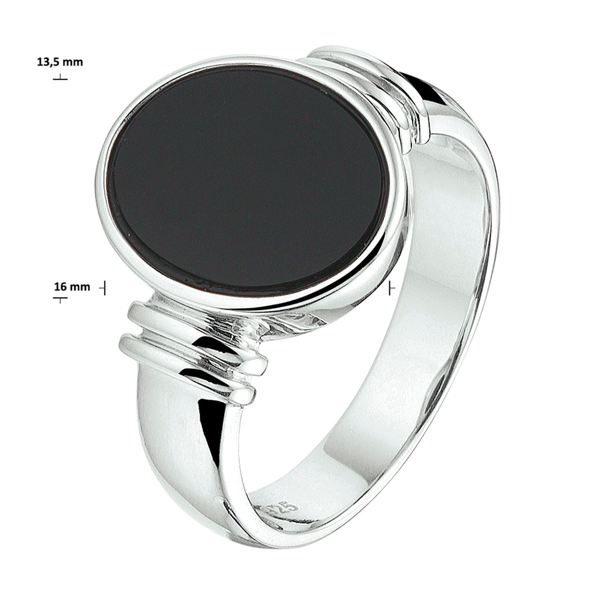 Ring Onyx Silber rhodiniert