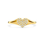 ring hart zirkonia 14K geelgoud