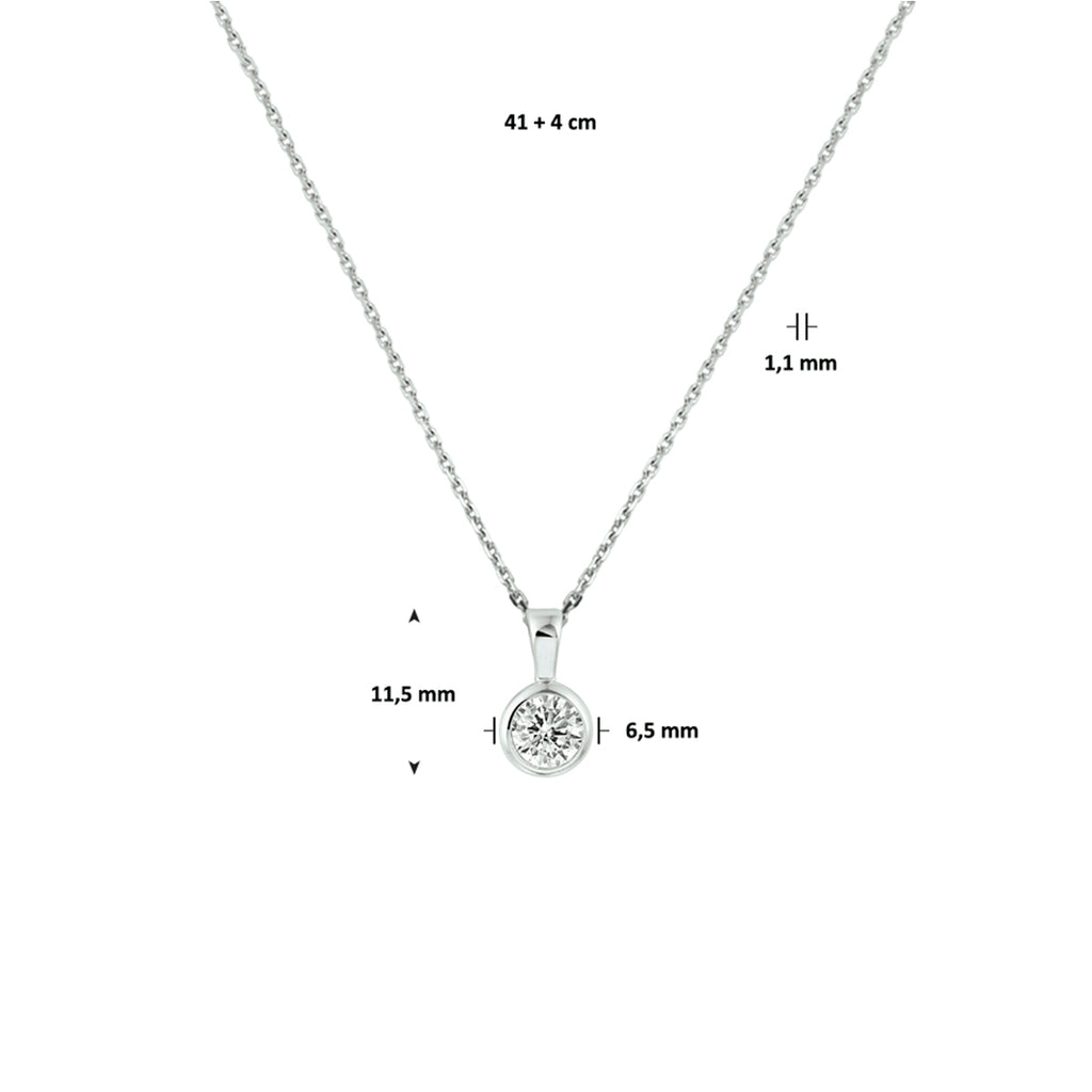 Halskette Zirkonia 41 + 4 cm Silber rhodiniert