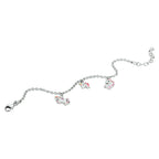 Armband Einhorn Emaille 13 + 3 cm rhodiniertes Silber