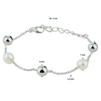 armband parel 16 + 3 cm zilver gerhodineerd