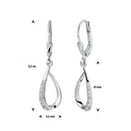 oorhangers druppel zirkonia brisur haak zilver gerhodineerd