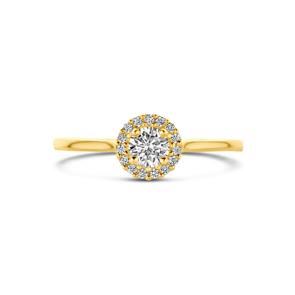 ring zirkonia 14K geelgoud