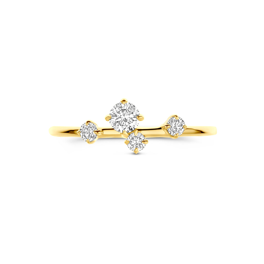 ring lab grown diamant 0.33ct h si 14K geelgoud