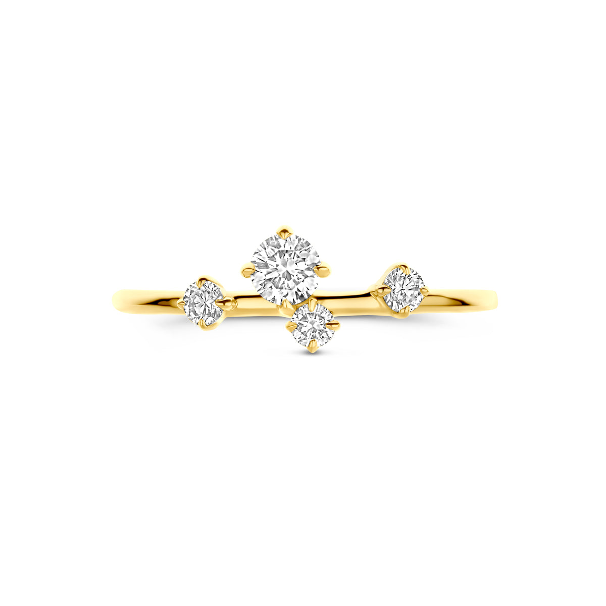 ring lab grown diamant 0.33ct h si 14K geelgoud